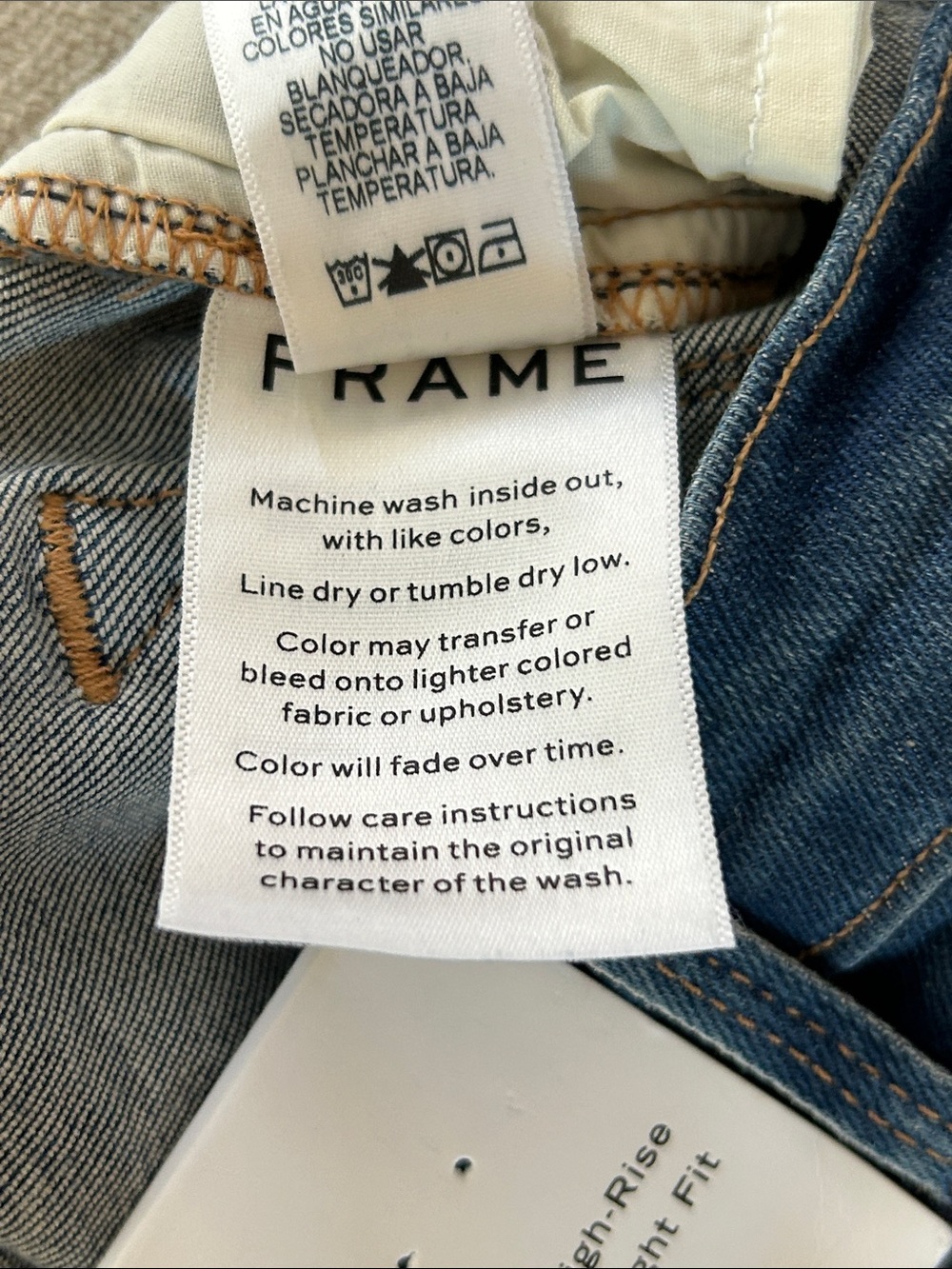 Frame Denim Dark Blue Straight-Leg Jeans with Frayed Hem Size 28 NWT - Picture 6 of 7